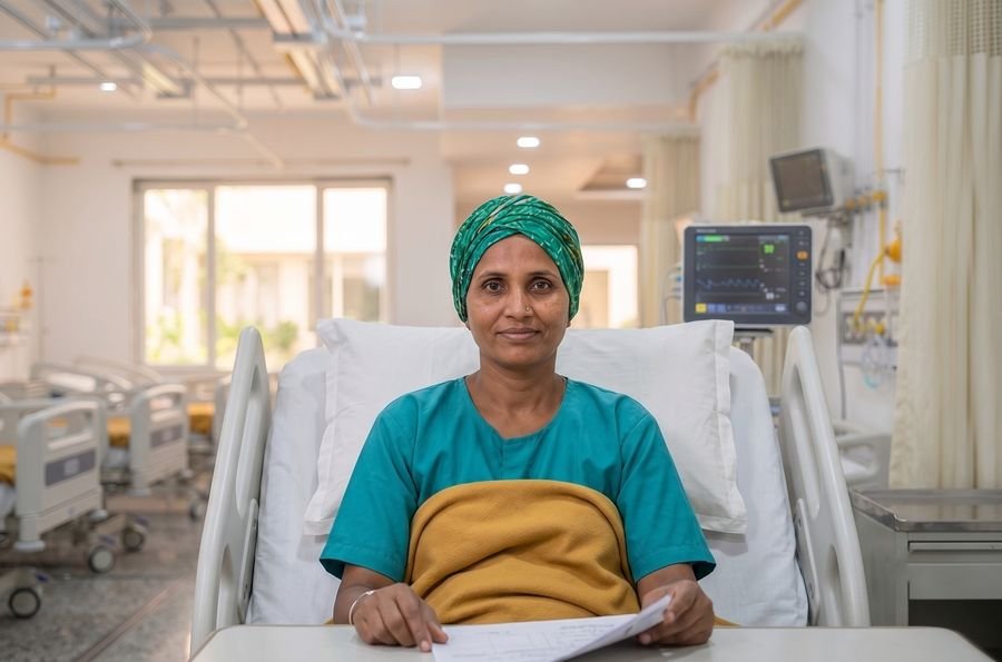 A doctor explaining a treatment plan to a patient at Hoshiyari Devi Hospitals